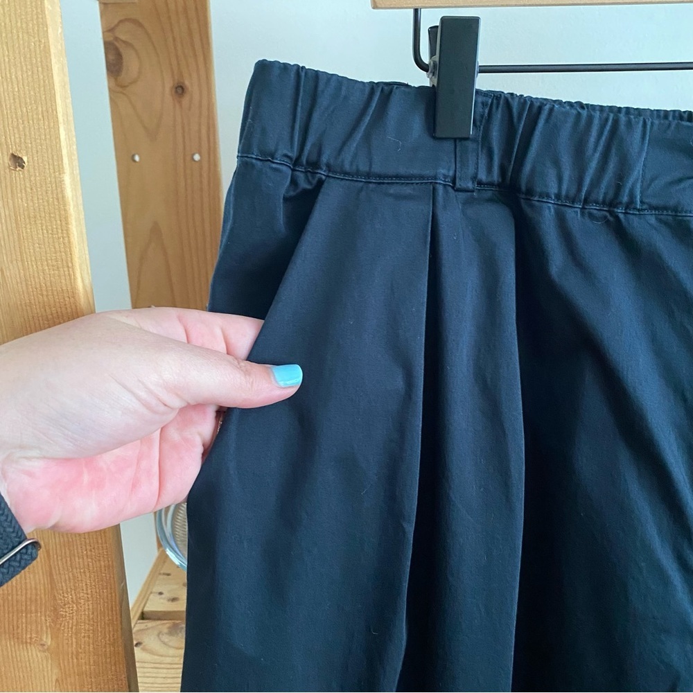 Anthropologie Maeve Black Curve Poplin Barrel Leg Pants L - Picture 8 of 16